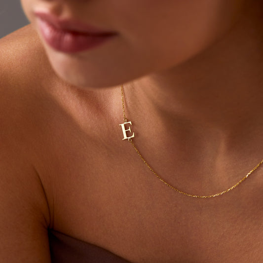 Sideways Initial Necklace