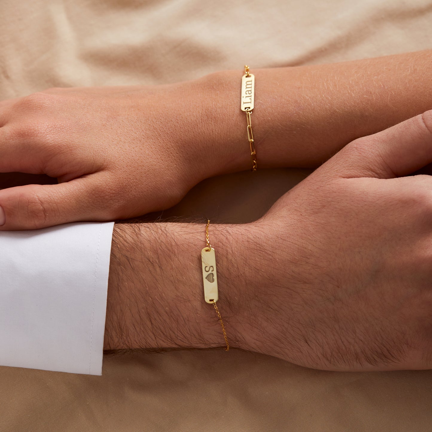 Couples Bracelet Set | Custom Bar Bracelet