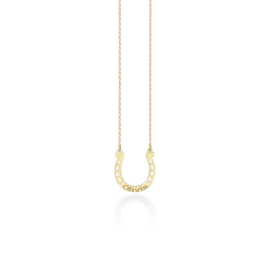 Custom Horseshoe Necklace w/Name