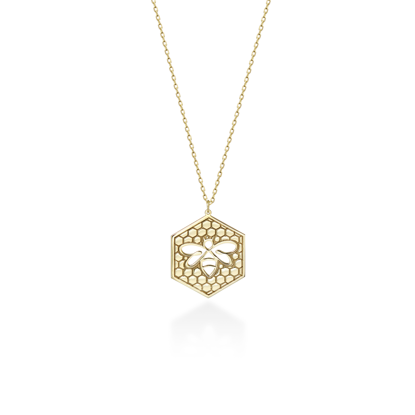 Bee Necklace with Honeycomb