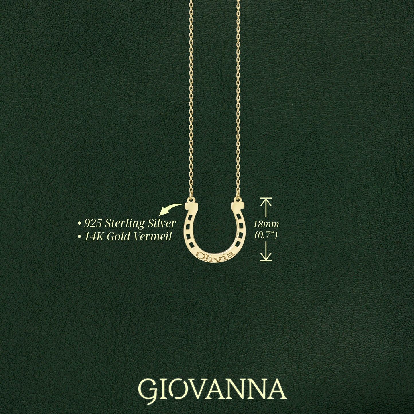 Custom Horseshoe Necklace w/Name