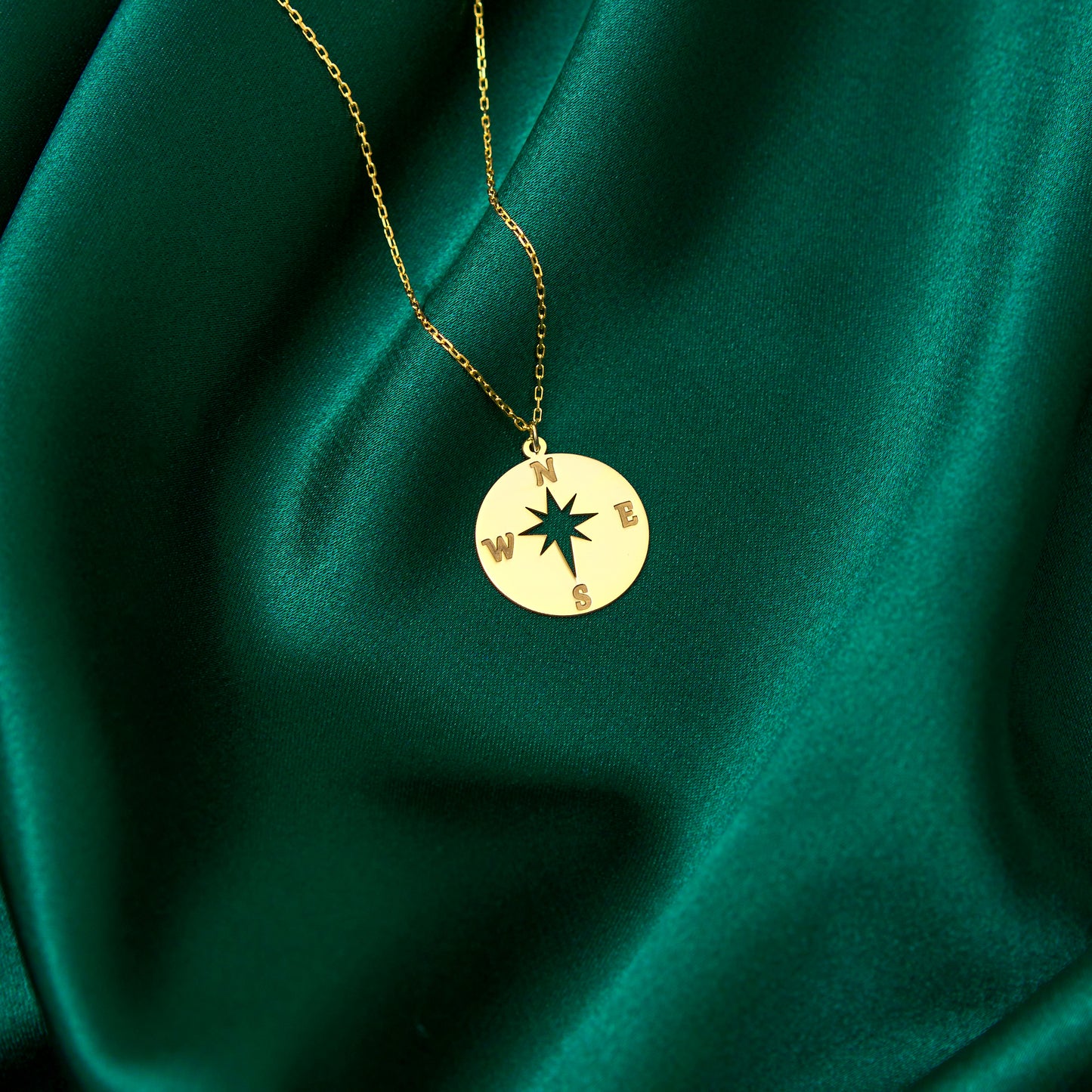 Compass Necklace with North Star