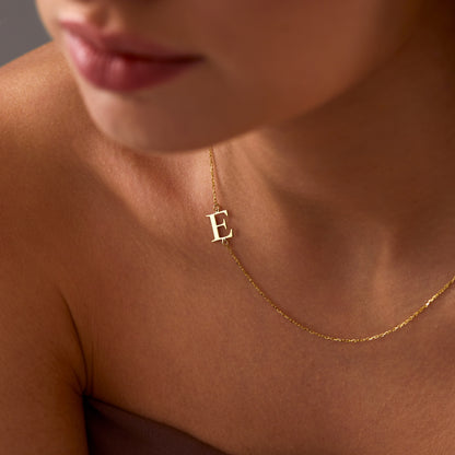 Sideways Initial Necklace