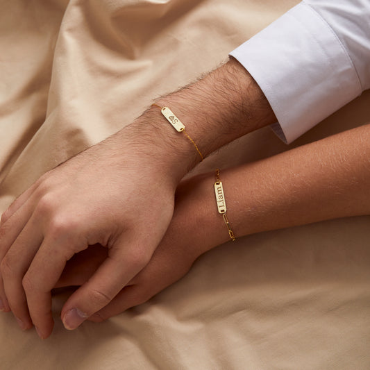 Couples Bracelet Set | Custom Bar Bracelet