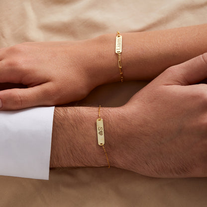 Couples Bracelet Set | Custom Bar Bracelet