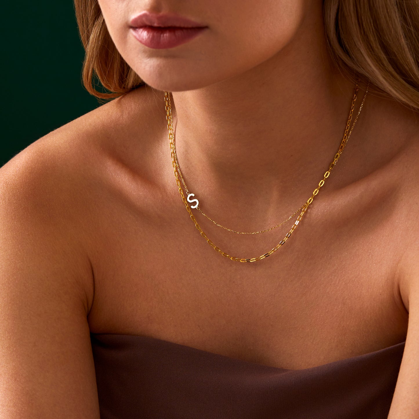 Sideways Initial Necklace