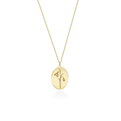 Custom Birth Flower Necklace - Oval