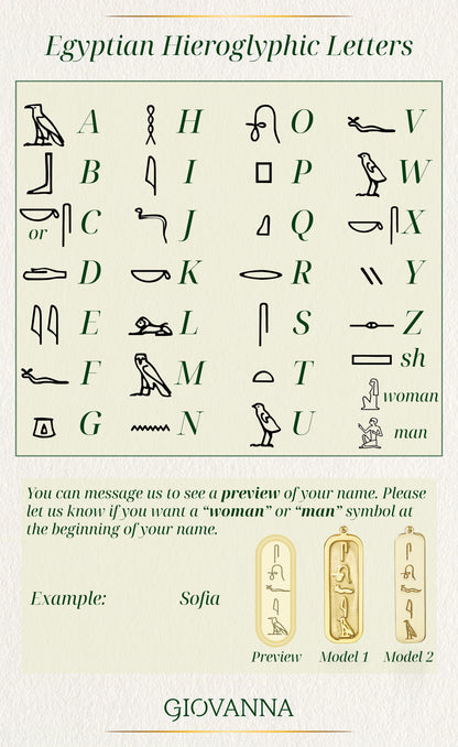 Custom Egyptian Cartouche Necklace
