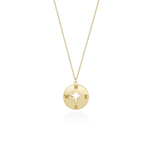 Compass Necklace with North Star