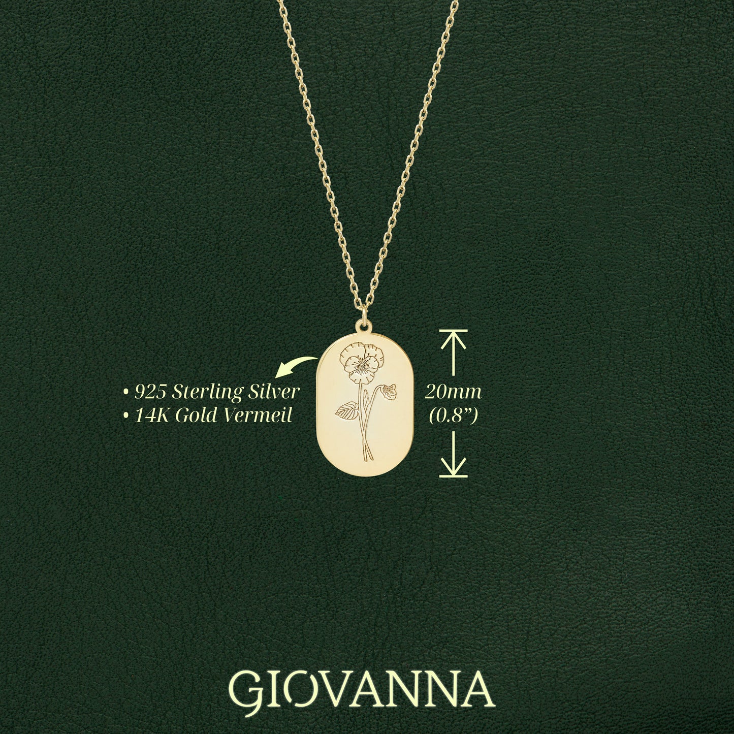 Custom Birth Flower Necklace