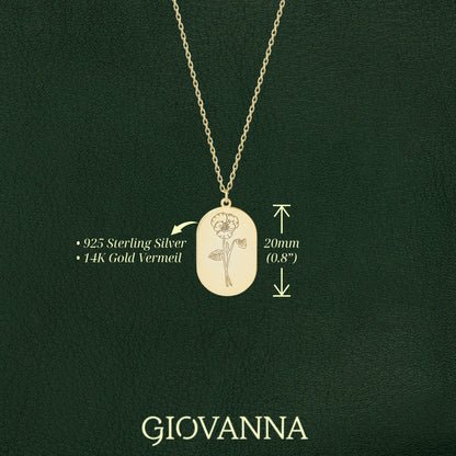 Custom Birth Flower Necklace