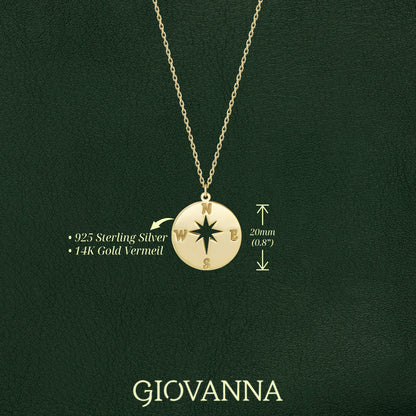 Compass Necklace with North Star