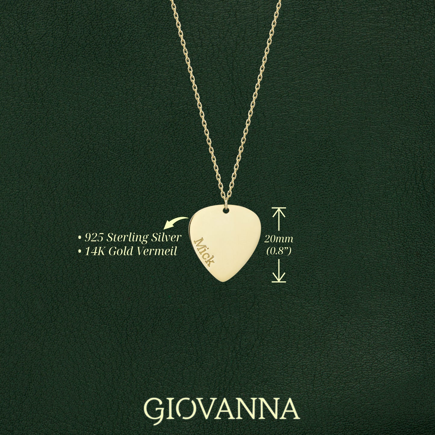 Custom Guitar Pick Necklace