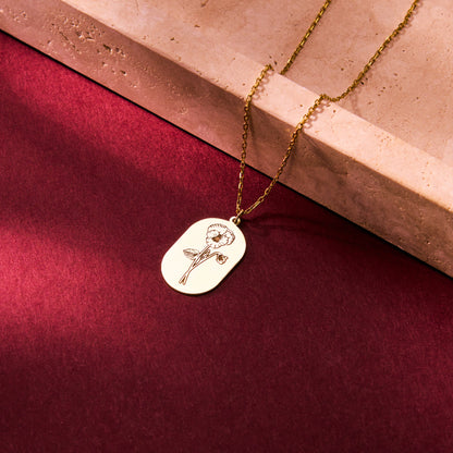 Custom Birth Flower Necklace