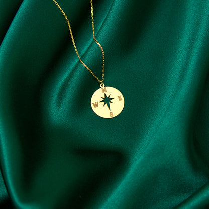 Compass Necklace with North Star