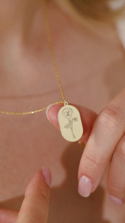 Custom Birth Flower Necklace