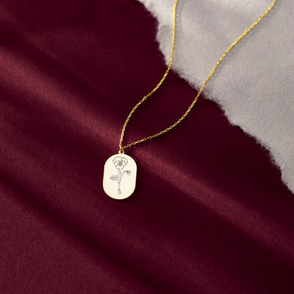 Custom Birth Flower Necklace